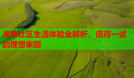 海角社区生活体验全解析，值得一试的理想家园